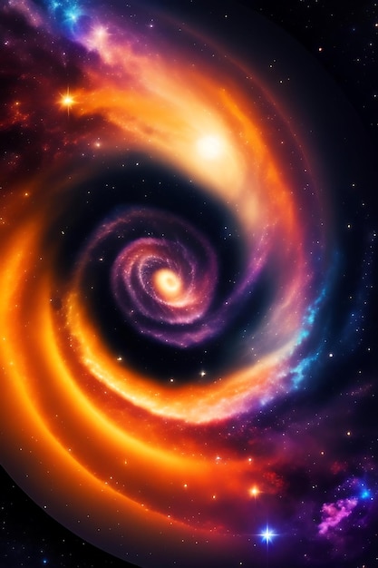 Galaxia espiral en el espacio Estrellas sol y planetas en el cosmos Fondo del universo