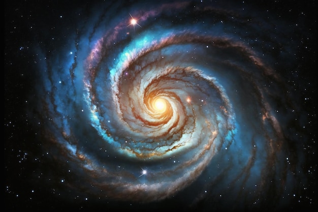 Galaxia espiral en el espacio. Universo, estrellas y planetas, Astronomía.