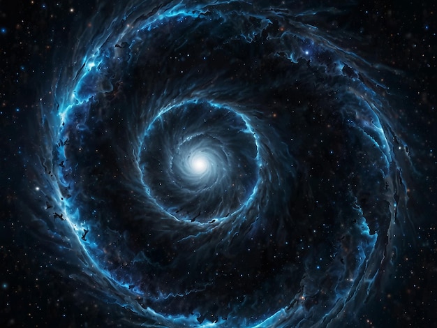 una galaxia espiral con una espiral en el centro