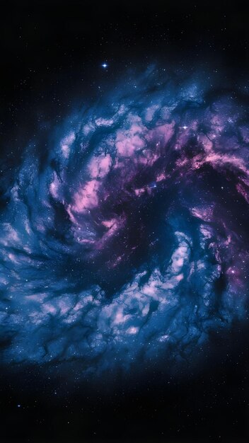 una galaxia espiral está en un espacio oscuro