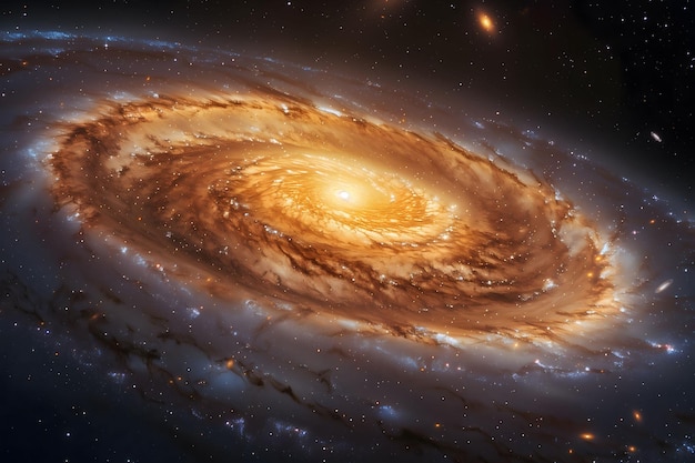 Galaxia espiral con estrellas en el fondo