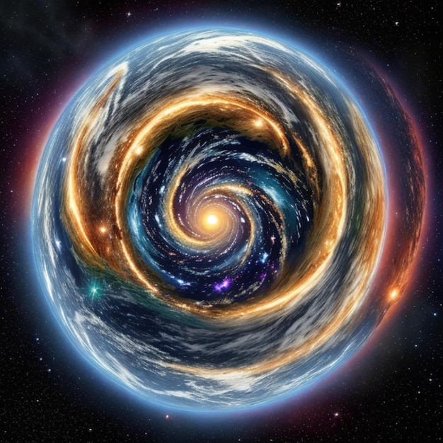 Galáxia espiral no espaço