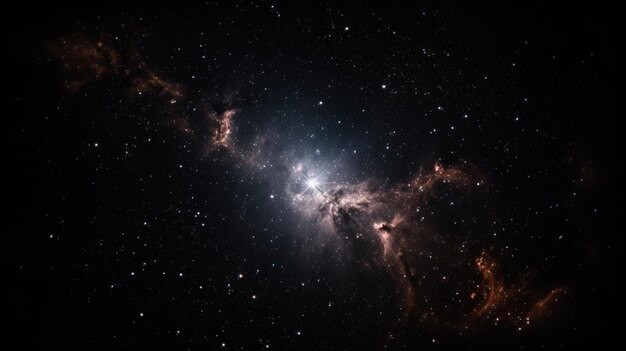 Una galaxia con estrellas y nebulosas al fondo.