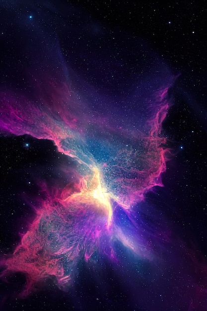 Foto galaxia con estrellas y polvo espacial en el universo nebulosa espacial ilustración 3d