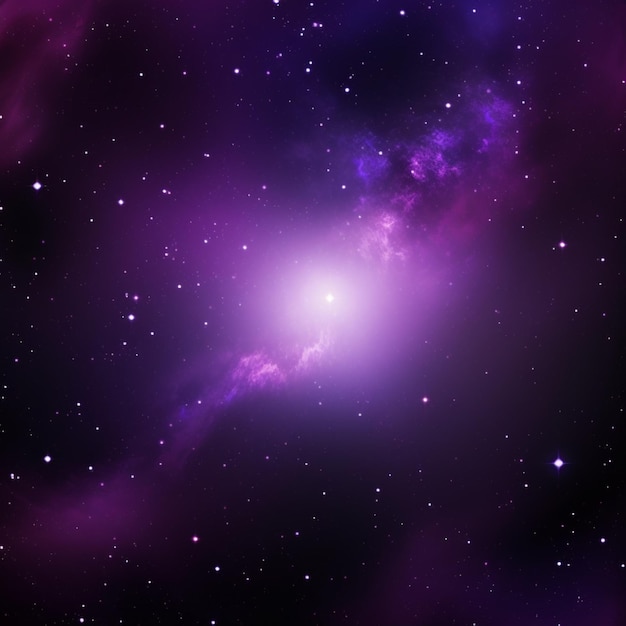 Galaxia morada con una estrella en el medio