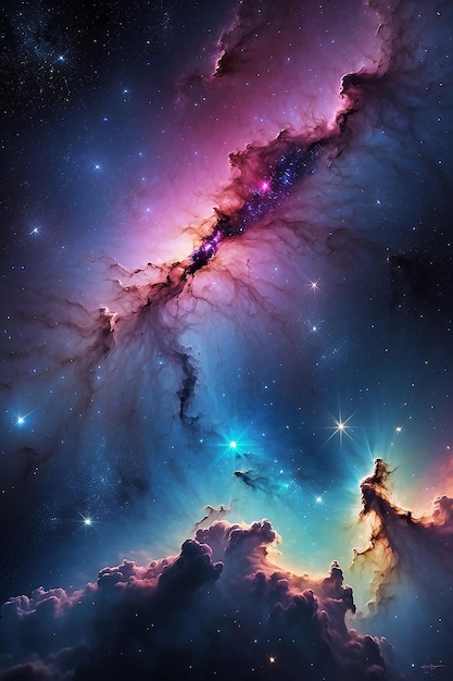 Galaxia y Nebulosa Fondo espacial abstracto Universo sin fin con estrellas y galaxias en el espacio exterior