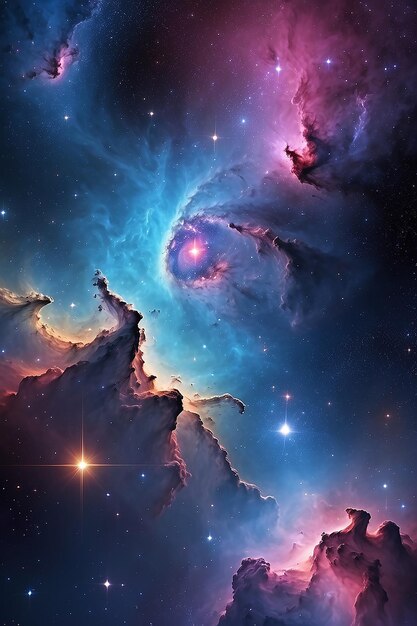 Galaxia y Nebulosa Fondo espacial abstracto Universo sin fin con estrellas y galaxias en el espacio exterior