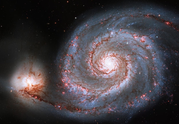 Galaxia del remolino. Galaxia espiral M51 o NGC 5194 Elementos de esta imagen proporcionados por la NASA.