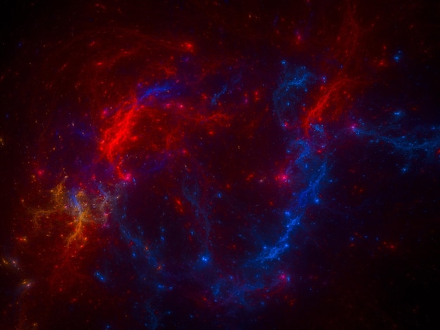 Una galaxia roja y azul con la palabra galaxia en el centro