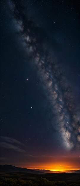 Foto galaxia se ve en el cielo nocturno