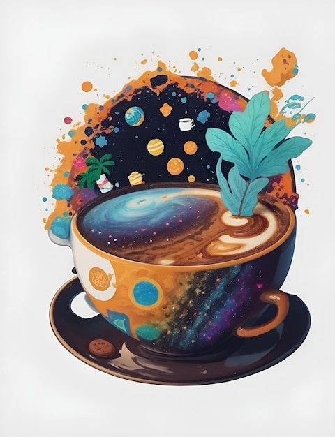 Galaxie in einer Tasse Kaffee