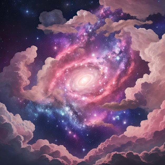 Galaxie Sterne Energie Diamant Wolke rosa Gott