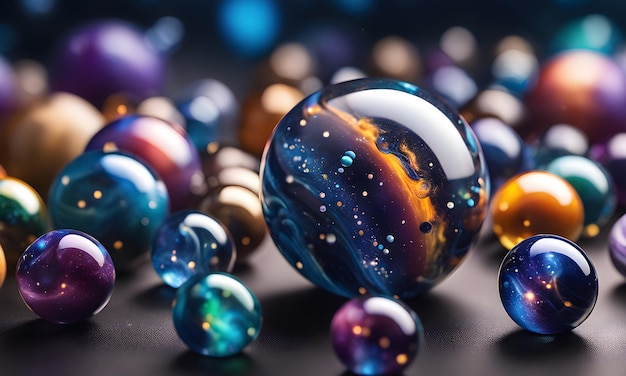 Foto galaxy marbles realistische fantasy-kunstwerke wandkunst design tapeten, die von ki generiert wurden