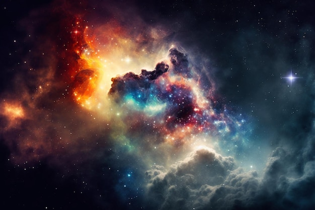 Galaxy Nebula Weltraumhintergrund Endloses Universum Sterne Galaxien im Weltraum Kosmos. Generative KI