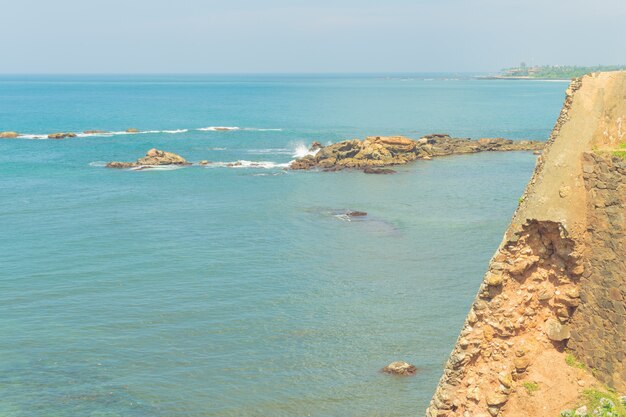 Gale, no Sri Lanka. Vista do mar da fortaleza.