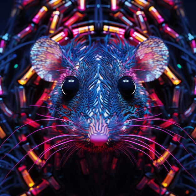 Foto galeria neotech uma exploração surreal de 100 salas de círculos condensados neon cyber rat jiangshi warri