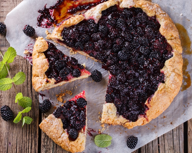 Foto galette mit brombeeren