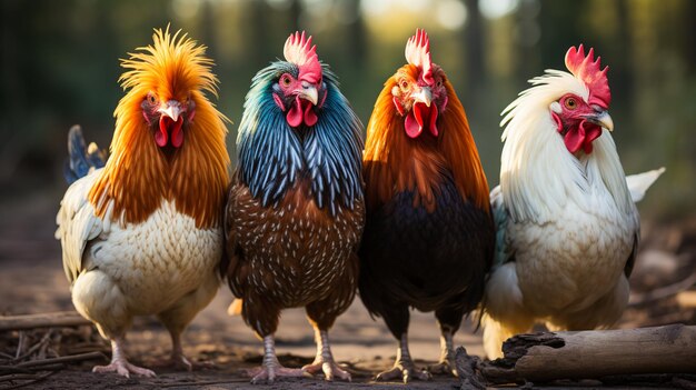 Foto galinhas numa fazenda