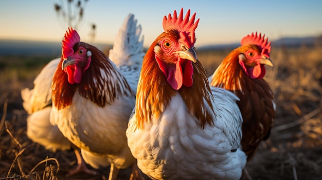 Galinhas numa fazenda