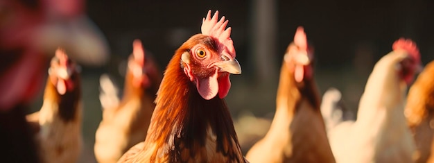 Galinhas vermelhas na fazenda generative ai