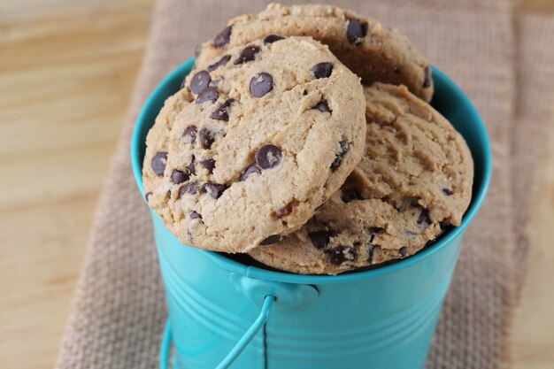 Foto galleta con chispas de chocolate