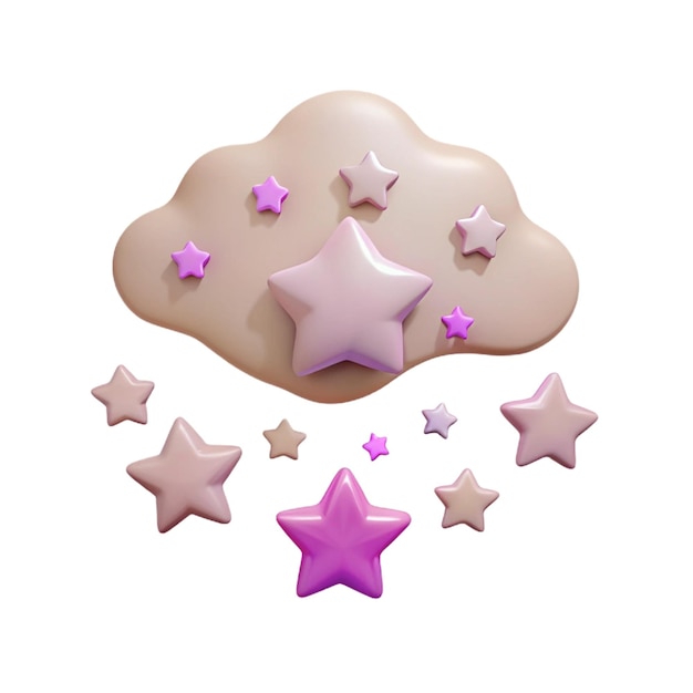 una galleta marrón con estrellas rosas y una estrella rosada en ella