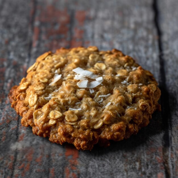 Una galleta en una mesa