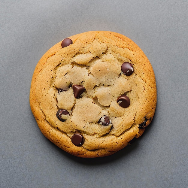 Galleta de viruta de chocolate aislada en el fondo blanco