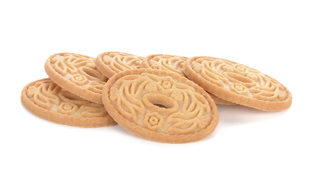 Galletas aisladas sobre fondo blanco