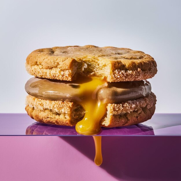 Foto galletas alfajor con relleno de dulce de leche