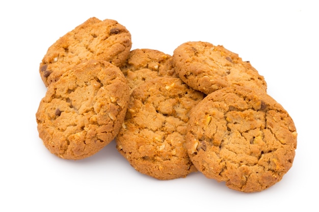 Galletas de avena con antecedentes aislados.