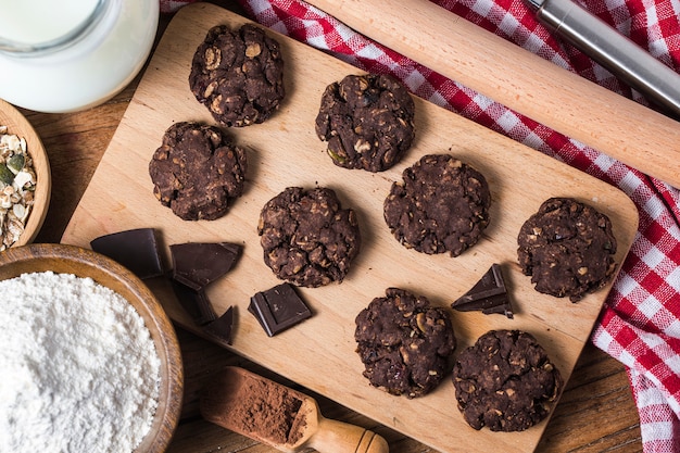 Foto galletas de avena con chocolate