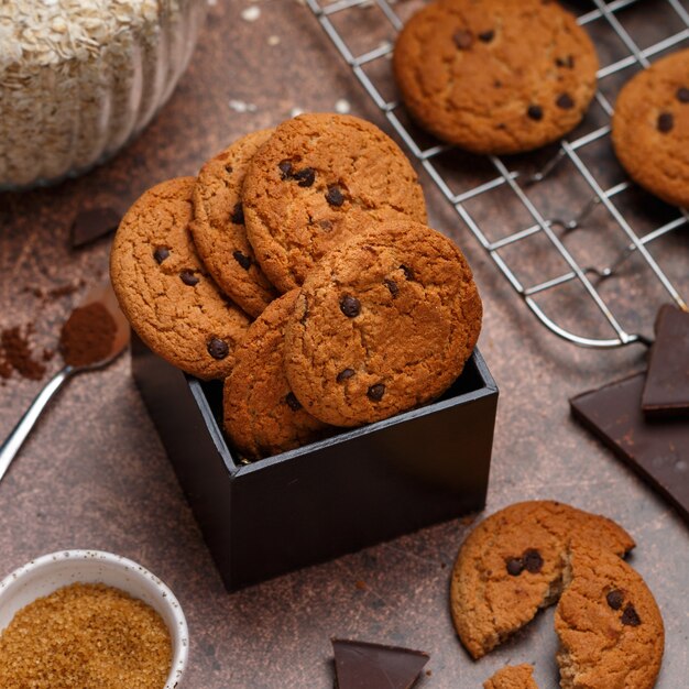 galletas de avena con chocolate