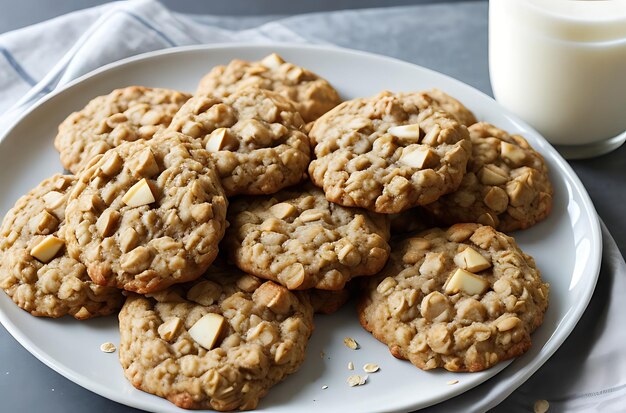 Foto galletas de avena de manzana