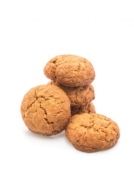 galletas de avena con pasas de uva en blanco