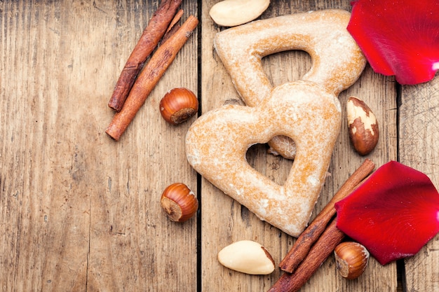 Galletas de azúcar en forma de corazón