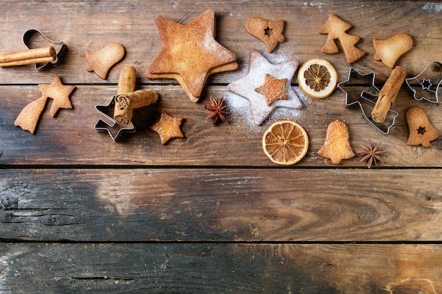 Galletas de azúcar en forma de estrella de mantequilla