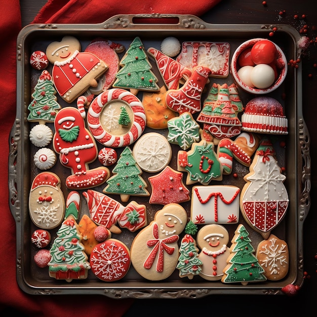 Galletas de azúcar con temática navideña.