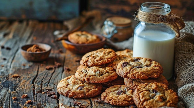 galletas y una botella de leche xA