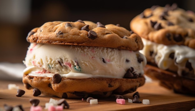 Galletas caseras con chispas de chocolate: una dulce indulgencia generada por IA