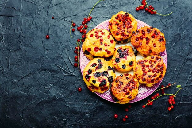 Galletas caseras con espacio de copia de grosellas