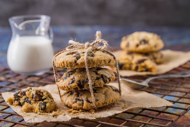 Galletas de chispas de chocolate, masa de galletas de chispas de chocolate caseras.