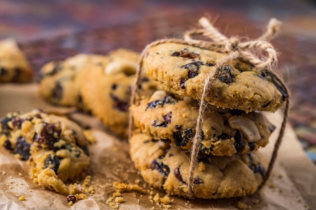 Galletas de chispas de chocolate, masa de galletas de chispas de chocolate caseras.