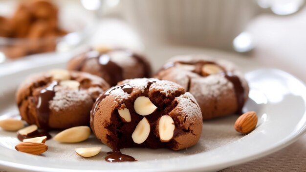 Galletas de chocolate de almendras rellenas