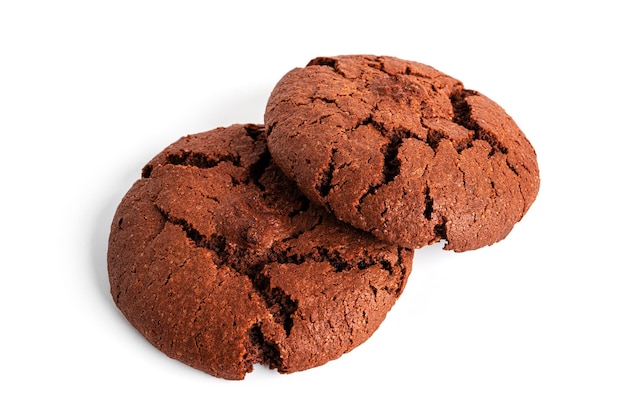 Galletas de chocolate americano aisladas en un fondo blanco. foto de alta calidad