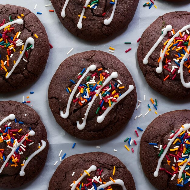 Las galletas de chocolate caseras adornadas con glaseado y salpicaduras son un deleite para las redes sociales.