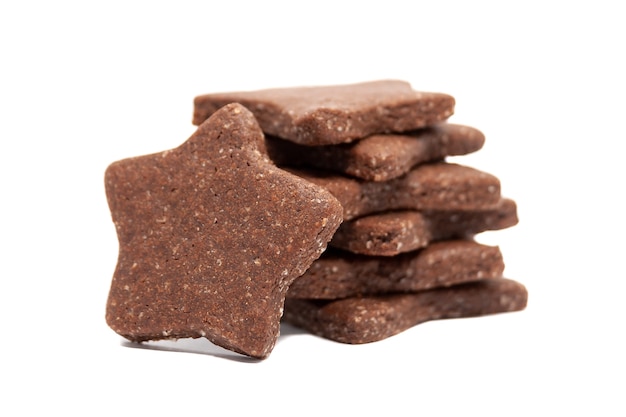 Galletas de chocolate caseras en forma de estrellas