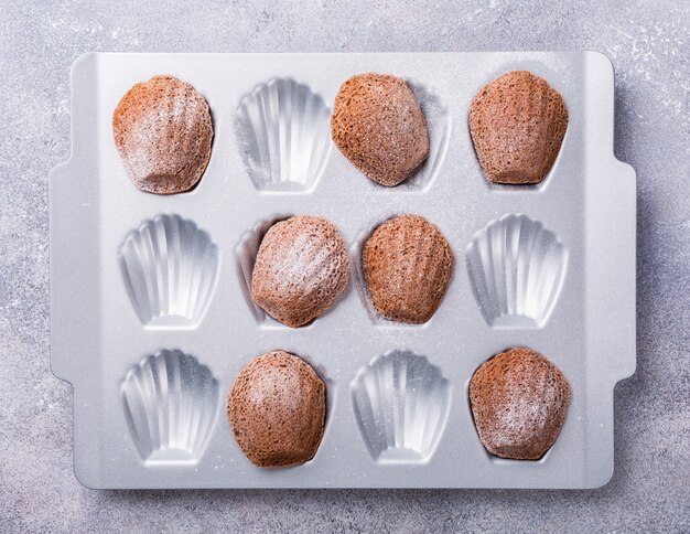 Foto galletas de chocolate caseras de madeleine