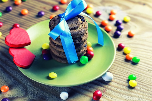 Galletas de chocolate con cinta de caramelo