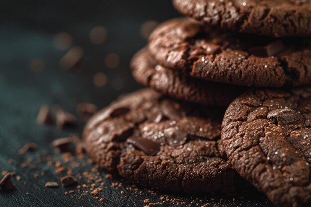 Las galletas de chocolate decadentes de primer plano
